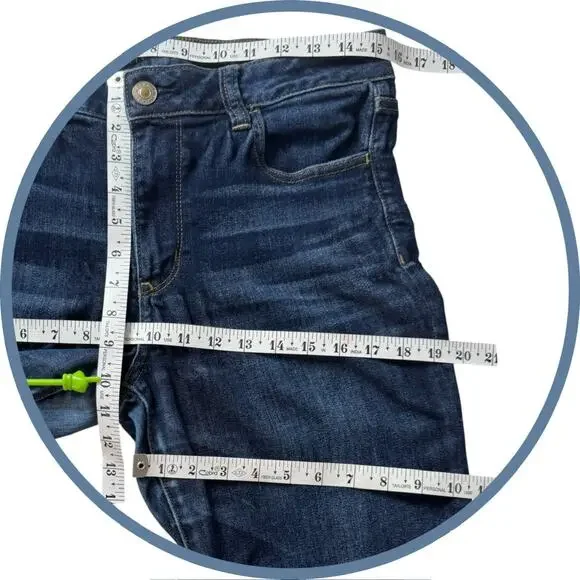 AEO High Waist Jegging Jeans 10 Dark Wash Skinny Stretch Minimalist - Picture 13 of 16